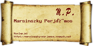 Marsinszky Perjámos névjegykártya